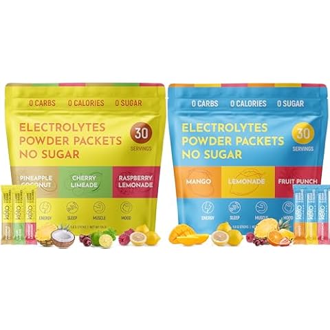 Keto Vitals Tropical & Original Assorted 2 Pack Bundle Electrolyte Powder Bundle - Variety Pack of Tropical and Original Flavors | Sugar Free, Zero Calorie, Zero Carb | Easy Travel Stick Packs | Ket Cover