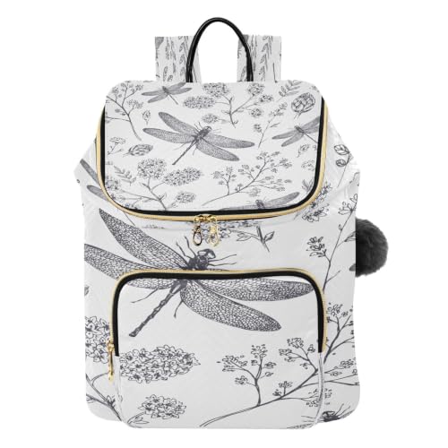Sac à dos d'été femme à motif floral et libellule style décontracté