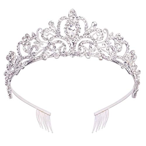 Consejos para Comprar Coronas del mes. 44 Triko Tiara Brillante con Peinetas para Niñas y Mujeres, Coronas de Princesas con Diamantes de Imitación, Tiara de Boda Elegante Ideal para Novias, Cumpleaños, Graduaciones y...