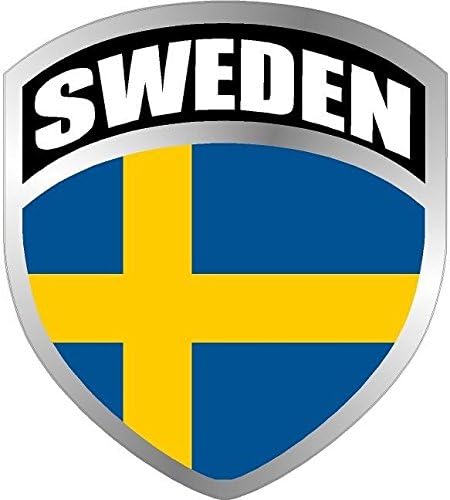 Vinyl Overlays 720 Sweden Swedish Nordic Flag Shield Decal Badge Car Motorcycle Decal Sticker Car Bumper Window V