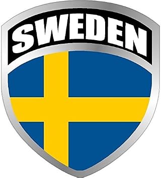 Sweden Swedish Nordic Flag Shield Decal Badge Car Motorcycle Decal Sticker Car Bumper Window V
