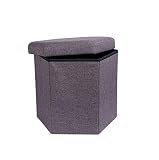 HMEIGUI Folding Toy Box Storage Ottoman Bench, Foot Stools for Living Room Small Ottomans with Stora