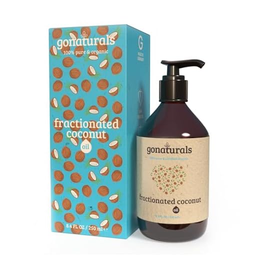 GoNaturals Aceite de Coco Fraccionado 100% Puro - Aceite Coco Fraccionado Natural, Suaviza y Calma la Piel Seca - Aceite de Coco Organico para Cara y Pelo - Aceite de Coco Masaje Corporal, 250ml