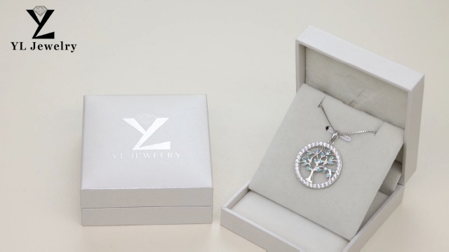 YL Sterling Silver Tree Of Life Necklace For Women - Round Pendant With Birthstone, Gift Box