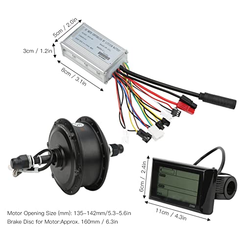 Kit de conversão de bicicleta elétrica, kit de motor de 48V 250W 15A Controlador S900 LCD Painel de
