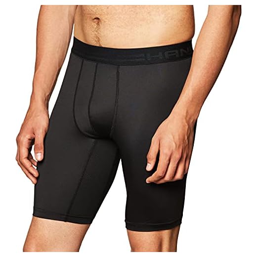 Hanes Men's Sport Performance Compression Short, Ebony/Ebony, Medium