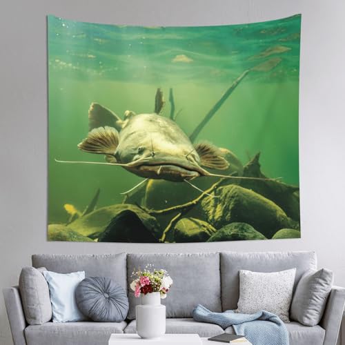 Tapisserie sous-marine poisson-chat JEJEA pour habiller un mur blanc vide