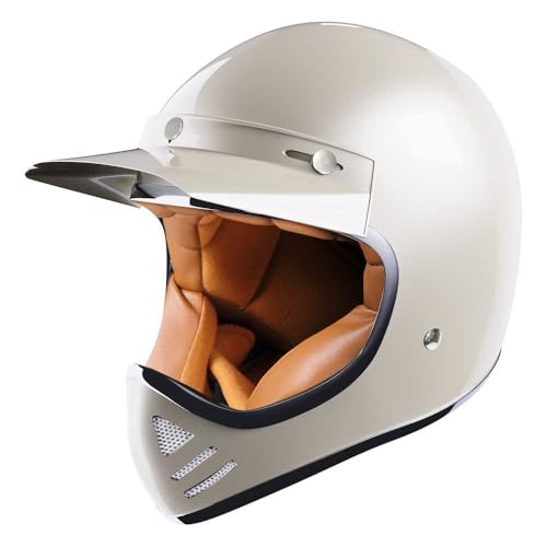 Casque Moto Cross rétro STORMER blanc perle pour vos balades en Scrambler