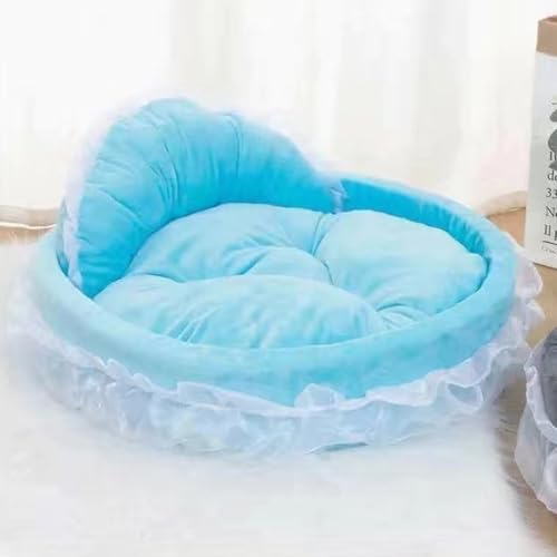 Kalttoy Princess Haustierbett mit abnehmbarem Kissen, rosa Schleifen, elegantes Bett für Haustiere