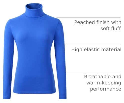 Image of Women's Soft Cotton Turtleneck Top Basic Pullover Sweater