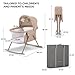 Kinderkraft LOVI Travel Bassinet for Baby, Portable Folding Baby Bed with Built-in Mosquito net, Adjustable Hood and an Additional Cradle Function. Beige