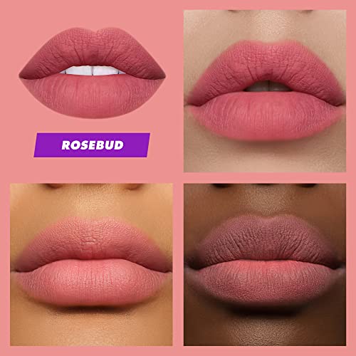 Lime Crime Plushies Soft Matte Lipstick, Rosebud (Sheer Nude-Pink) - Blackberry Candy Scent - Plush, Long Lasting & High Comfort For All-Day Wear - Talc-Free & Paraben-Free #TOP3