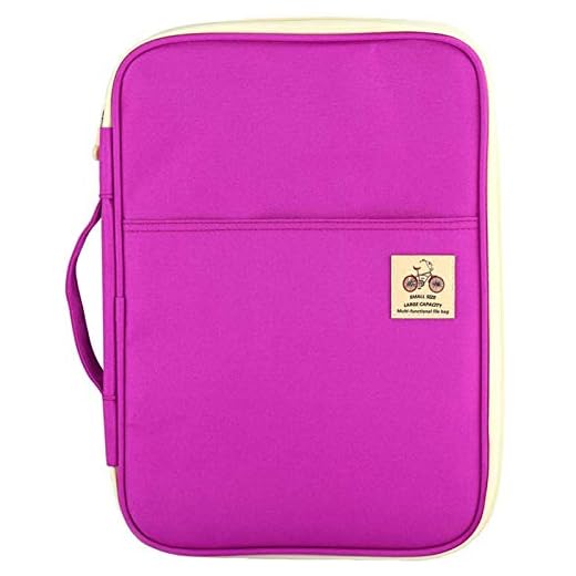 JAKAGO Carpeta de Conferencia,Portadocumento A4 de con Múltiples Compartimentos,Portafolio Portátil con Cremallera y Asas,Bolsa de Conferencias Viajar Negocios(Púrpura)