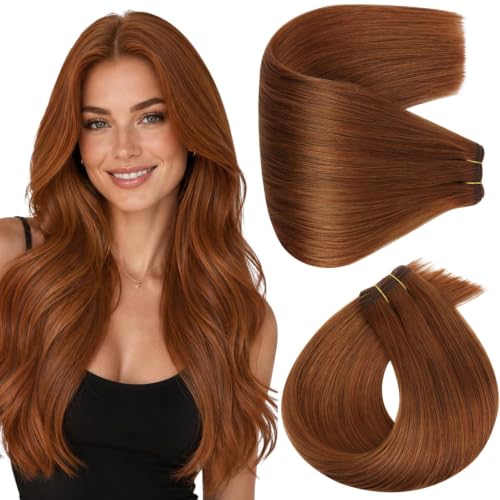 Image of Full Shine 22 Inch Sew In Weft Hair Extensions 105G Copper Remy Hair