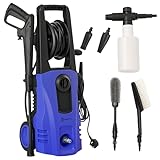 DURHAND 1800W High Pressure Washer, 150 Bar Pressure, 510 L/h Flow, High-Performance Portable Power Washer Jet Wash Cleaner with 6M Hose and Hose Reel for Garden, Car, Furniture, Blue
