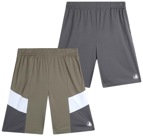 Body Glove Boys' Athletic Shorts - 2 Pack Performance Dry Fit Basketball Shorts (8-18)