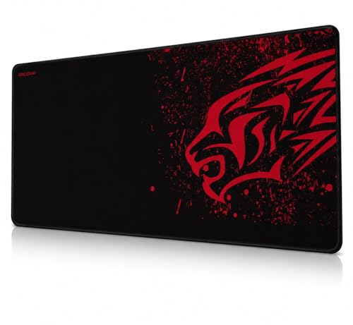 Image of Red Leopard Design Gaming Mouse Pad 700 x 300 x 2 mm, Extended Mouse Pad with Non Slip Rubber Base & Stitched Edges, Gaming Desk Mat for PC Laptop Keyboard and Mouse(1-pcs)
