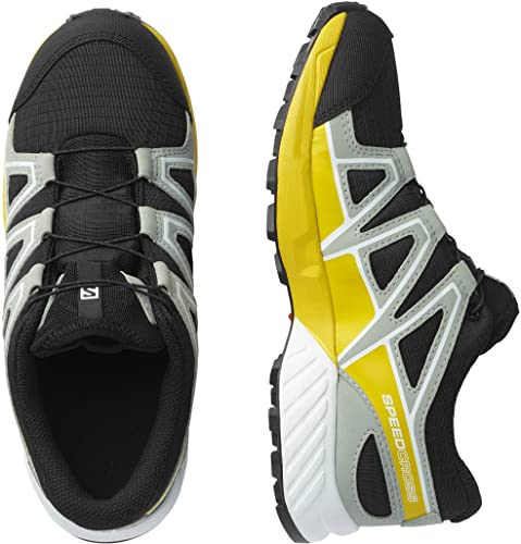 Salomon Speedcross Climasalomon Waterproof Trail Running Shoes, Black/Wrought Iron/Lemon, 2 Little Kid #TOP2