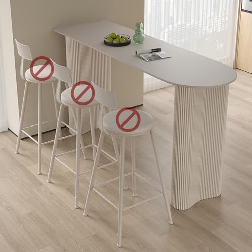 Heliosrider Mesa Alta Cocina Mesas de Cocina PequeñAs Mesa Estrecha Mesa Alta con Marco de Metal Robusto para Isla de Comedor Barra Bar Y Bistro Hogar No Incluye Taburete(180 * 50 * 105cm)