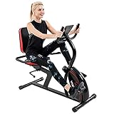 Vanswe Recumbent Exercise Bike for Adults Seniors Cardio Workout at Home with 16 Levels Magnetic Resistance, 380 lbs Weight Capacity, LED Monitor, Adjustable Seat, Bluetooth Connectivity and Pulse Rate Monitoring RB661