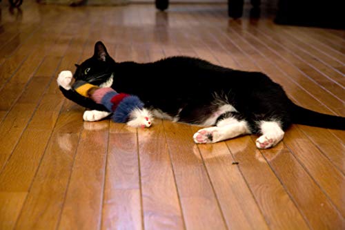 Iconic Pet Set Of 2 Fur Weasel Toy(One Brown/White, One Multicolored) With Squeaker For Pets, Best Pet Play Toy For Dogs And Cats, Fun Cat Toys, Dog Toys To Beat Boredom And Satisfy Hunting Instincts #TOP3