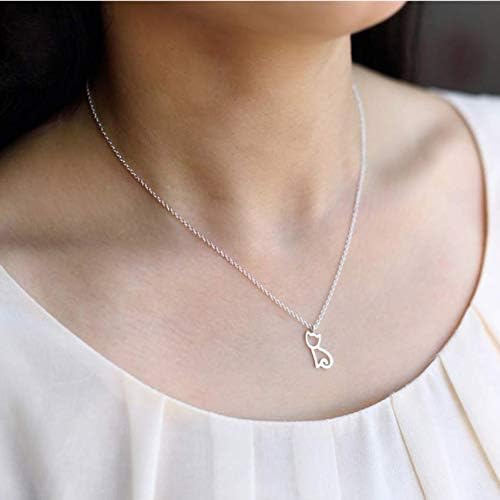Belons 925 Sterling Silver Cute Cat Pendant Necklace Adjustable Chain for Girls Women Kids, 45 cm - Image 4