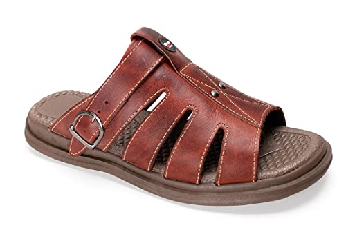 Sandália Chinelo Masculino Ortopédico Anti-stress Sintético Marrom Casual (39)
