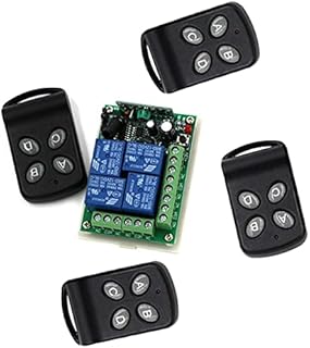 315/433 DC24V 4CH RF Wireless Remote Control System/Radio Switch Transmitter/Receiver Momentary Toggle Latched for Light Lamp - (Color: 12V 433MHZ)