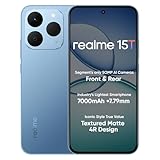 realme 15T 5G Smartphone 8+128GB 6.67inch Screen, 120Hz Display,7000mAh Battery,60W Fast Charge,Front & Rear Dual 50MP Cameras, Dimensity 6400 Max 5G Chipset,IP69, Silk Blue