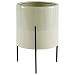 Rivet Mid-Century Ceramic Planter with Iron Stand 14"H, Green