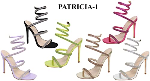 Bonnibel Women Rhinestone Spiral Ankle Wrap Strap High Heels Sandals2