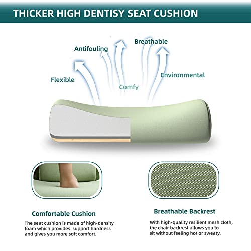 Image of DUMOS Office Desk Computer Chair with Footrest, Ergonomic Mesh Swivel Gaming Chair with Rolling Wheels, Comfortable Headrest, Lumbar Support, Comfy for Home, Office, Task, Student, Elegant Green