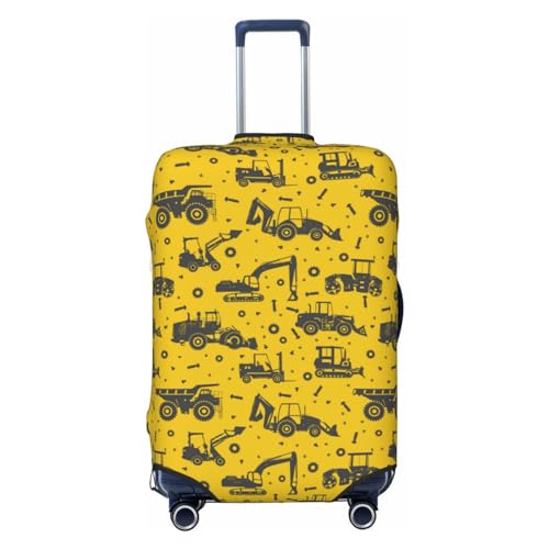 Vintage Excavator For Travel Luggage Cover Suitcase Protector Fits 18-32 Inch Travel Luggage Protector Elastic Luggage Anti-Scratch Suitcase Cover
