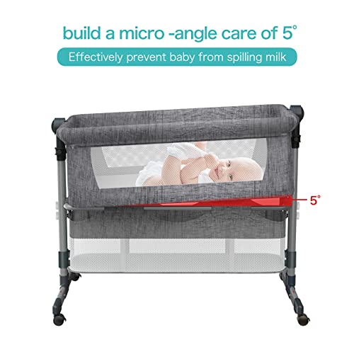 Jolie Vallée Toys & Home Baby Bassinet, 2 Height Adjustable Baby Bed And Bedside Crib Bedside Sleeper, Portable Baby Crib, Baby Bedside Swingable Bassinet For New Born With Mattress, Breathable Net #TOP6