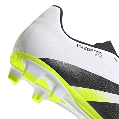 Adidas Mixte Predator Club Firm Ground/Multi Ground Football Boots, Cloud White/Core Black/Lucid Lemon, 44 2/3 EU