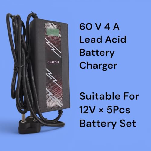 Image of Electric Scooter Charger 60V 4 AMP for Lead Acid | Graphene | 5 Battery Scooter | Longest Wire | Percentage Screen.