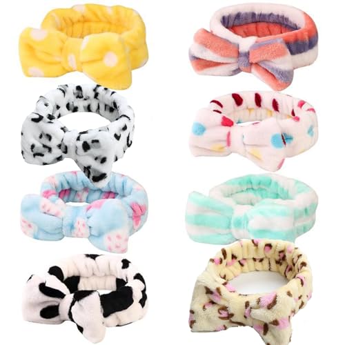 PMELCXD 8 PCS Makeup Headband - Coral Fleece Headbands Upgrade Your Beauty Routine Perfect for Washing Face Applying Makeup, and More!