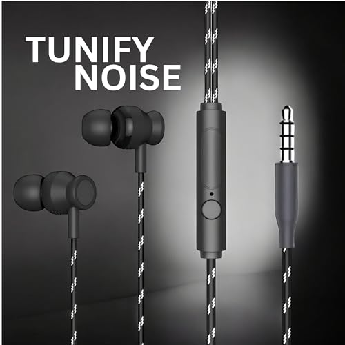 Image of Noise 3.5mm Wired Earphone with Powerful HD Mic for Clear Sound, in-Line Volume Controller & Noise Cancellation Compatible with only 3.5mm Jacks in Mobiles- Black
