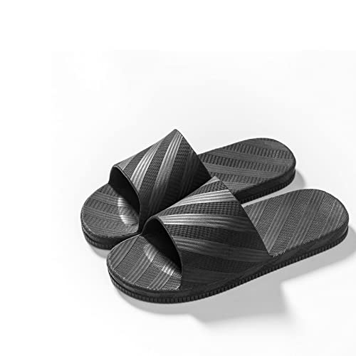 Yinj9562fg Pantofle damskie kapcie domowe kąpiel letnie grube dno sandały mężczyźni moda osobowość zewnętrzna kapcie damskie (czarne, 36-37)