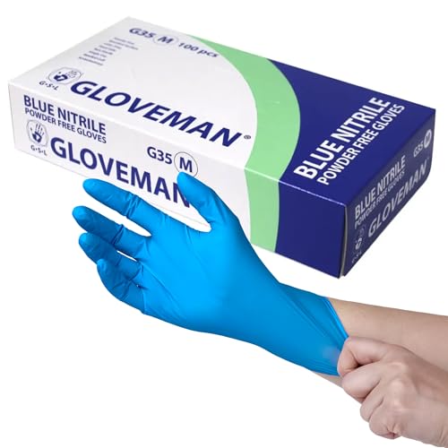 K-MART Gloveman Blue Nitrile Disposable Gloves (Box of 100) (Small)