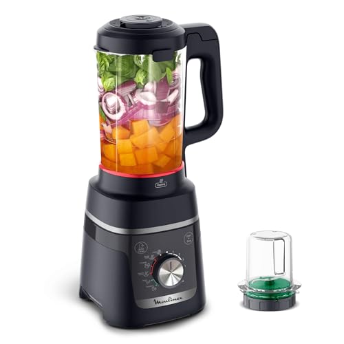 Moulinex Blendforce Cook, Blender chauffant, Recettes chaudes et froides, 5 programmes automatiques, 6 vitesses + Pulse, Bleu nuit, LM5768F0
