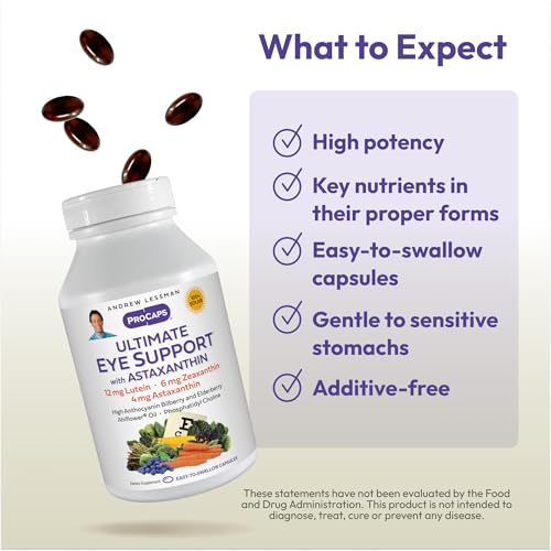 Image of ANDREW LESSMAN ProCaps Ultimate Eye Support Astaxanthin 12 mg, 60 Softgels
