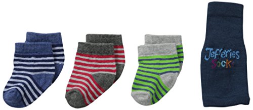 Jefferies Socks Baby-Boys Newborn Stripe Socks 3 Pair Pack Gift with Purchase, Multi, Infant