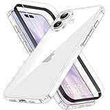 Eakanern 対応 iPhone17 ケース クリア 【ガラスフィルム付き 貼付けガイド枠付き 米軍MIL規格 SGS認証】 iPhone 17 透明 ケース 耐久性 黄ばみ防止 ワイヤレス充電可能 スマホケース ストラップホール付き （6.3インチ）