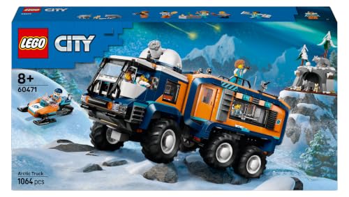 LEGO City Grande camion artico con laboratorio 60471 | Giochi per bambini da 8 anni, veicolo giocattolo da esplorazione con 5 minifigure e 3 animali, idea regalo, 1064 pezzi