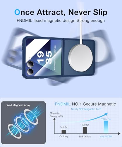 Image of Galaxy Z Flip 7 MagSafe Case, Military Drop Tested, Translucent Matte Silicone Bumper, Anti-Fingerprint, Slim, Royal Blue