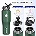 SENDESTAR Water Bottle,Wide Mouth Stainless Steel Vacuum Insulated Double Wall Keep Liquids Cold or Hot All Day,Sweat Proof Sport Design,Fit Car Cup Holder,Dark Green,32 Ounces