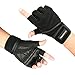 isnowood Weight Lifting Gloves - Padded Anti-Slip Silica Gel Grip, Gym Gloves for Powerlifting, Training, Exercise (Men & Women) with Free Portable bag (M(Fits 7.5-8 Inches))