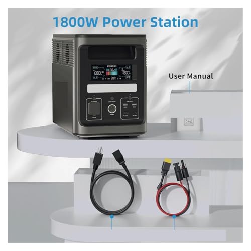 Generador portátil de energía, fuente de alimentación portátil EP1800 1536 Wh con batería y salida de 3 x 1800 W para acampar, RV y uso en el hogar miniatura 4