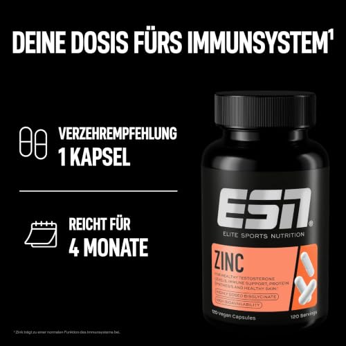 ESN Zinc - hochdosiertes Nahrungsergänzungsmittel - 120 Kapseln – Ansicht 6